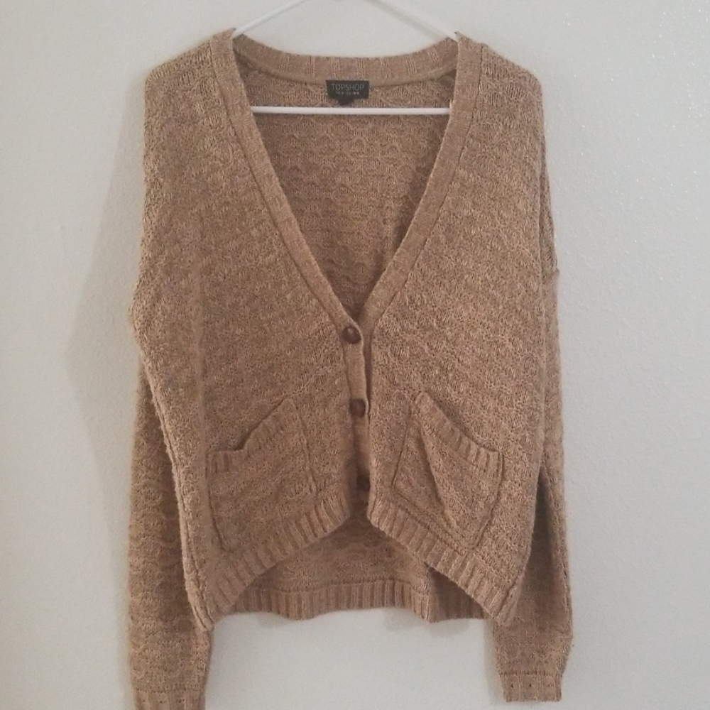 Top Shop Button Front Boyfriend Cardi- Size 6